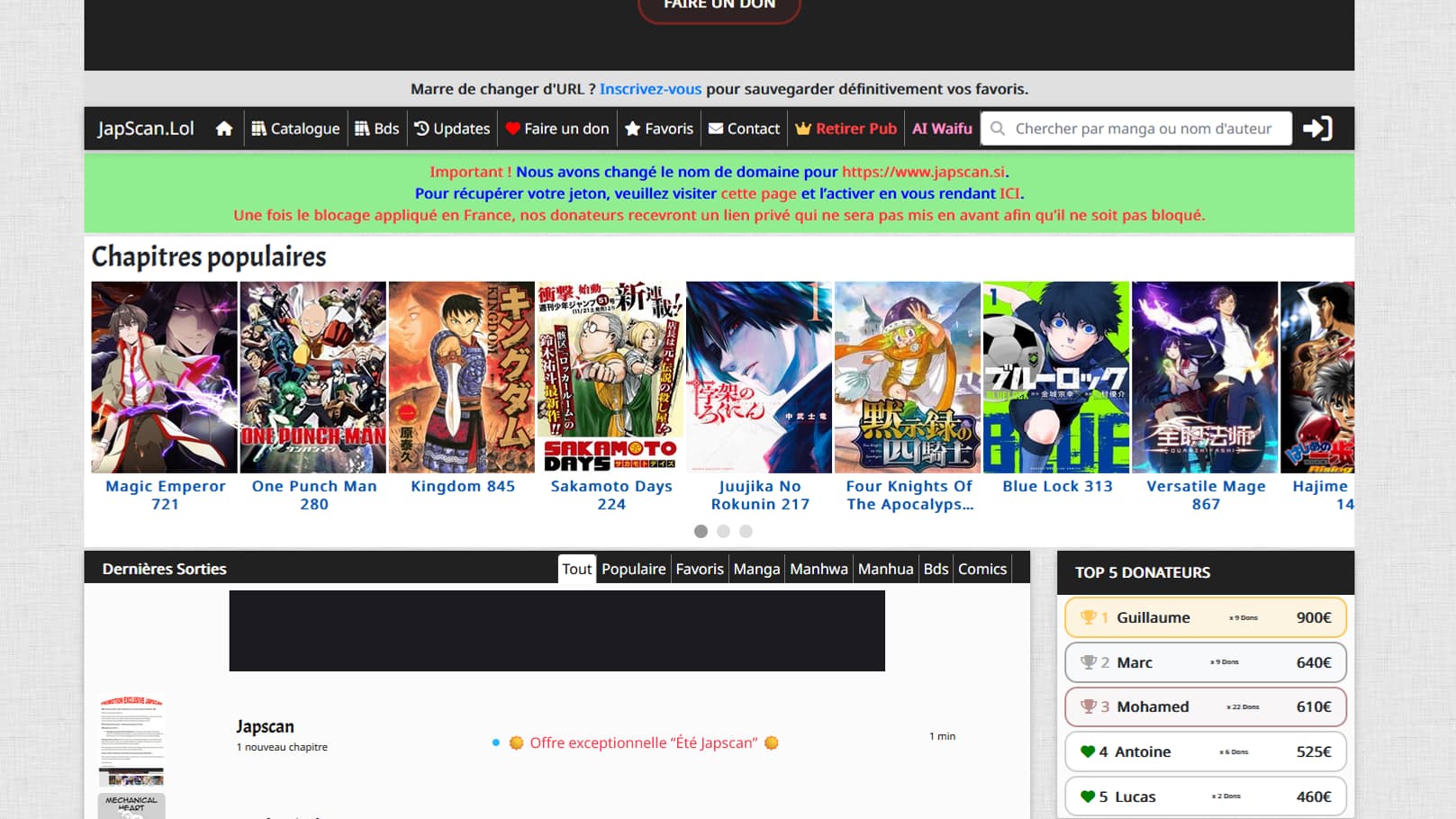 Illustration : Le grand ménage dans les scans : vers la fin de Japscan